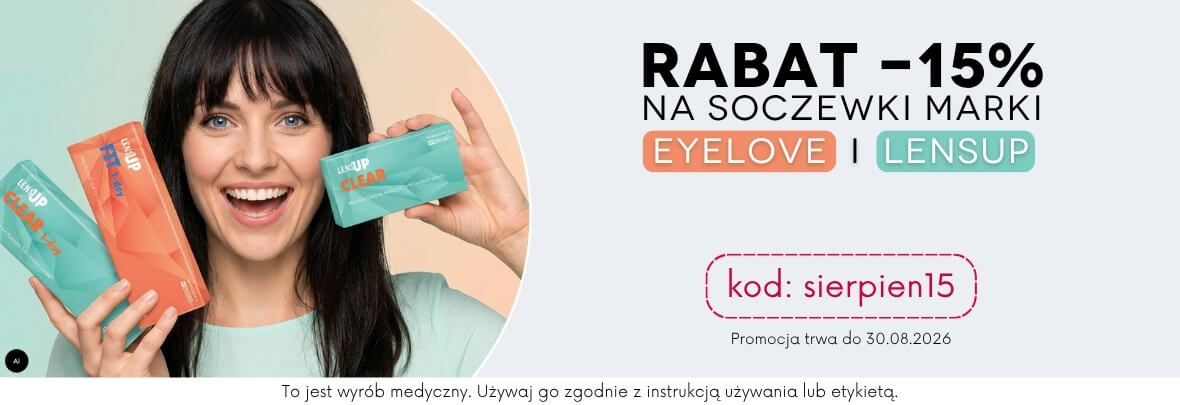 rabat 15% na soczewki eyelove i lensup