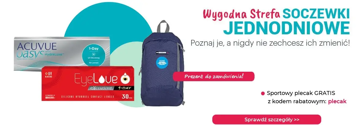 banner strefa soczewek jednodniowych + plecak gratis