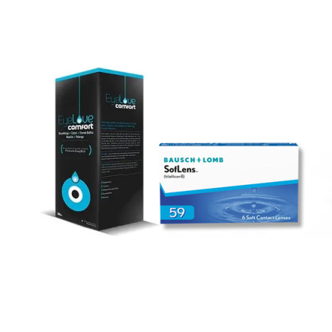 Soflens 59 6 szt. + EyeLove Comfort 500 ml