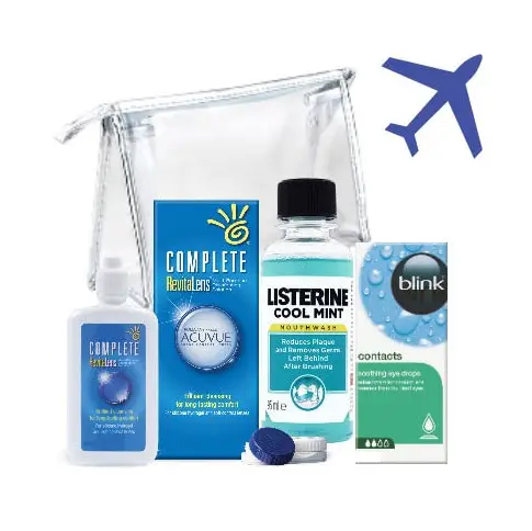 Travel Pack  - idealny na wyjazd! Blink contacts®, COMPLETE Revitalens® 60 ml i Listerine® COOL MINT