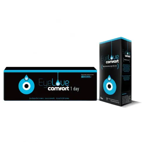  EyeLove Comfort 1-Day 30 szt. + krople EyeLove Comfort 15 ml