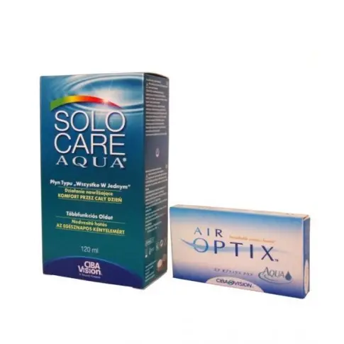 Zestaw: AIR OPTIX®  AQUA  6 szt. + Solo Care Aqua 360 ml