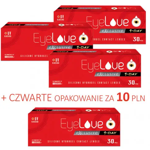 ZESTAW: EyeLove Exclusive 1-Day 30 szt. x 3 + czwarte za 10 PLN