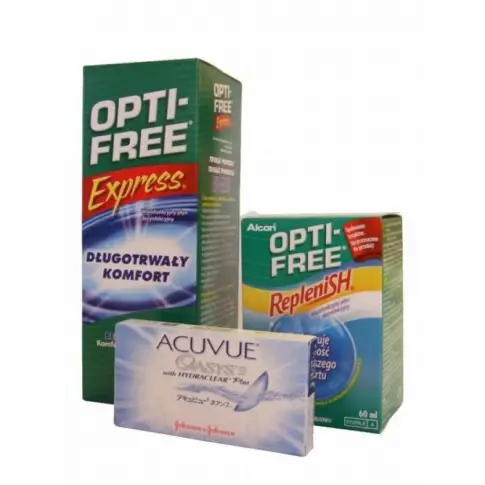 Zestaw: Acuvue Oasys + Opti Free Express 355 ml + Opti Free 60 ml
