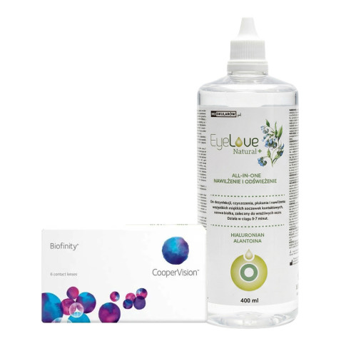 Biofinity 6 szt. + EyeLove Natural+ 400 ml