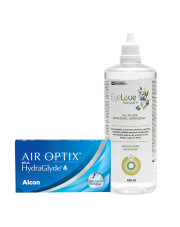 AIR OPTIX plus HydraGlyde 6 szt. + EyeLove Natural+ 400 ml