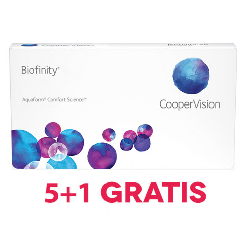Zestaw: 5x Biofinity 6 szt. + szóste opakowanie GRATIS!