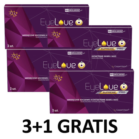ZESTAW WAKACYJNY: 3x EyeLove Supreme PRO 6 szt. + czwarte opakowanie GRATIS