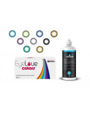 EyeLove Colors 2 szt. moc: 0,00 (PLAN) + płyn EyeLove Comfort 100 ml + pojemnik