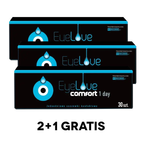ZESTAW BLACK WEEKS: 2x EyeLove Comfort 1-Day 30 szt. + trzecie opakowanie GRATIS!