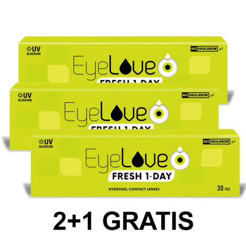 ZESTAW: EyeLove Fresh 1-Day 30 szt. 2+1 GRATIS!
