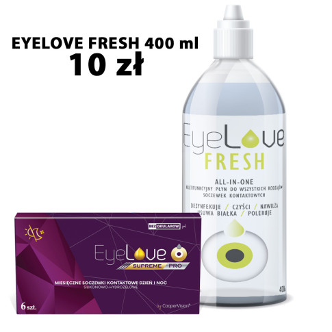 ZESTAW: EyeLove Supreme PRO 6 szt. + EyeLove Fresh 400 ml ZA 10 ZŁ