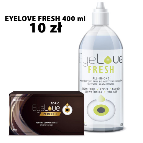ZESTAW: EyeLove Perfect Toric 6 szt. + EyeLove Fresh 400 ml ZA 10 ZŁ