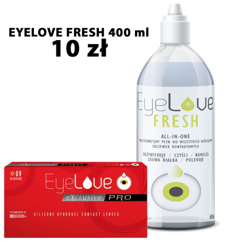 ZESTAW: EyeLove Exclusive PRO 6 szt. + EyeLove Fresh 400 ml ZA 10 ZŁ