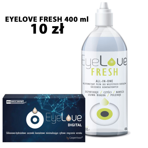ZESTAW: EyeLove Digital 6 szt. + EyeLove Fresh 400 ml ZA 10 ZŁ