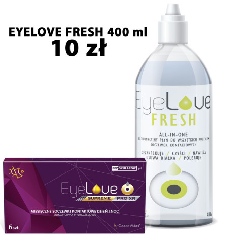 ZESTAW: EyeLove Supreme PRO XR 6 szt. + EyeLove Fresh 400 ml ZA 10 ZŁ