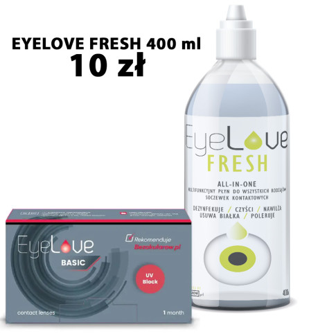 ZESTAW: EyeLove Basic 6 szt. + EyeLove Fresh 400 ml ZA 10 ZŁ