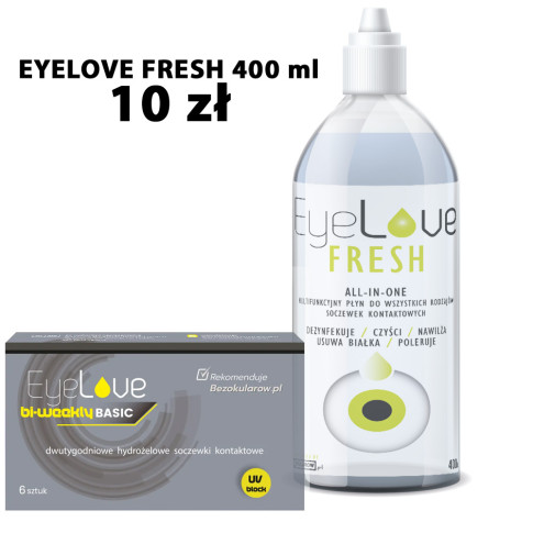 ZESTAW: EyeLove Basic 2-weeks 6 szt. + EyeLove Fresh 400 ml ZA 10 ZŁ