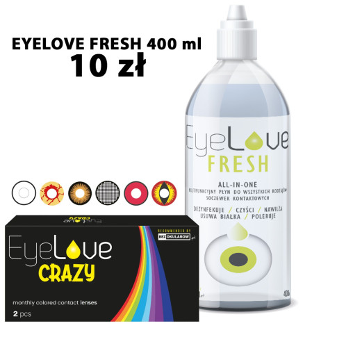 ZESTAW: EyeLove Crazy 2 szt. + EyeLove Fresh 400 ml ZA 10 ZŁ