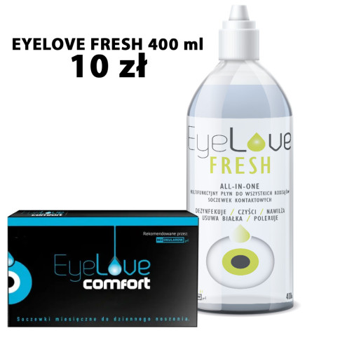 ZESTAW: EyeLove Comfort 6 szt. + EyeLove Fresh 400 ml ZA 10 ZŁ