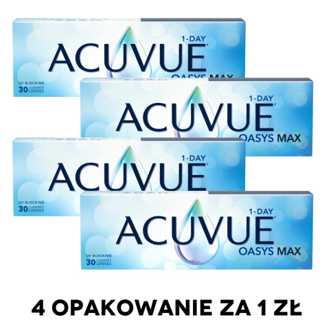 ACUVUE® OASYS MAX 1-DAY 30 szt. 3+1 za złotówkę!