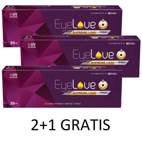 ZESTAW NA FERIE: 2x EyeLove Supreme 1-Day PRO 30 szt. + trzecie opakowanie GRATIS!