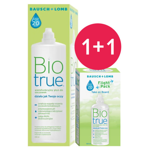 Zestaw: Płyn Biotrue 300 ml + 100 ml GRATIS