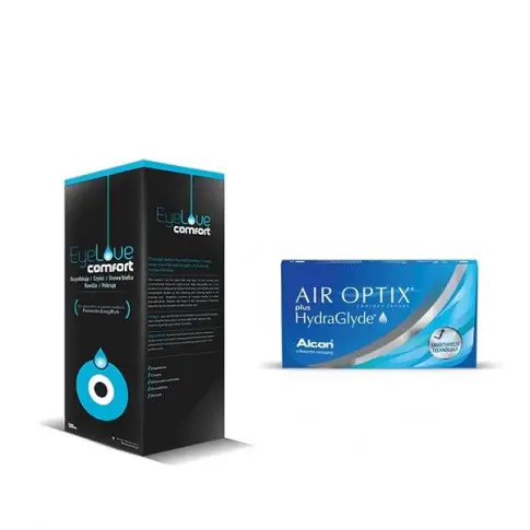 Air Optix Hydraglyde 3 szt + Eyelove Comfort 360 ml